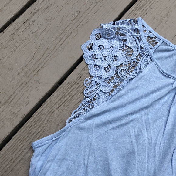 NWT- H&M baby blue  lacy  sleeve lightweight summer top - Picture 6 of 16